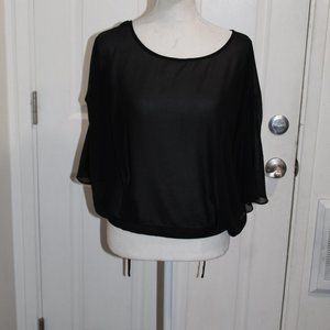 Naked Zebra Black Top Women Small